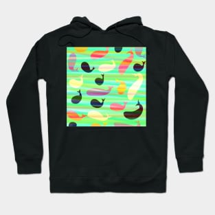 Colorful crayon whales Hoodie